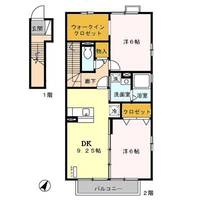 福島県いわき市平赤井字笹目田(アパート)の賃貸物件の間取り