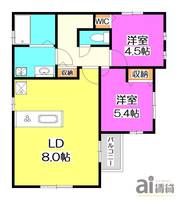 埼玉県狭山市鵜ノ木(アパート)の賃貸物件の間取り