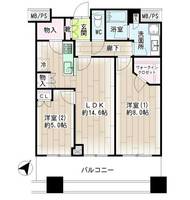 東京都品川区大崎2(マンション)の賃貸物件の間取り