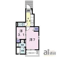 埼玉県坂戸市浅羽野3(アパート)の賃貸物件の間取り