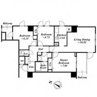 東京都品川区上大崎3(マンション)の賃貸物件の間取り