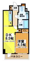 東京都渋谷区幡ヶ谷2(マンション)の賃貸物件の間取り