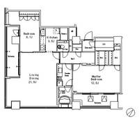 東京都目黒区目黒1(マンション)の賃貸物件の間取り