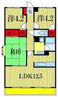 千葉県市川市原木1(マンション)の賃貸物件の間取り