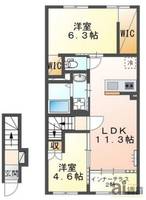 東京都清瀬市中里4(アパート)の賃貸物件の間取り