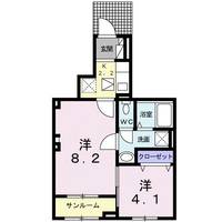 埼玉県熊谷市大原2(アパート)の賃貸物件の間取り