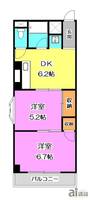 埼玉県所沢市東町(マンション)の賃貸物件の間取り