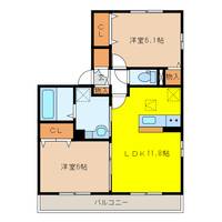 岐阜県各務原市鵜沼各務原町4(アパート)の賃貸物件の間取り
