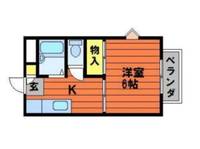 岡山県倉敷市茶屋町の賃貸アパートの間取り
