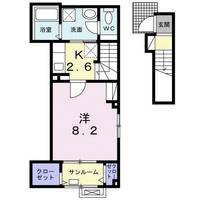 福島県福島市野田町字上谷地(アパート)の賃貸物件の間取り