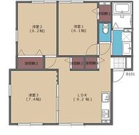 熊本県熊本市北区鶴羽田4(アパート)の賃貸物件の間取り