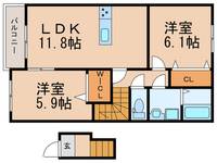 Calme crique戸畑駅西EAST棟の間取り