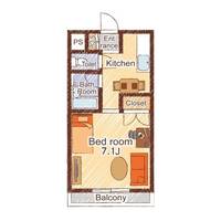 リルームス寒田A棟の間取り