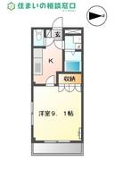 愛知県西尾市田貫1(アパート)の賃貸物件の間取り