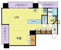 東京都中央区月島1(マンション)の賃貸物件の間取り