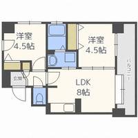 北海道札幌市中央区大通東8(マンション)の賃貸物件の間取り