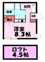 埼玉県春日部市大畑(アパート)の賃貸物件の間取り