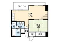 広島県広島市西区南観音3(マンション)の賃貸物件の間取り
