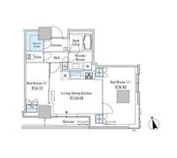 東京都港区芝浦4(マンション)の賃貸物件の間取り