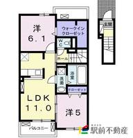 福岡県久留米市東合川7(アパート)の賃貸物件の間取り