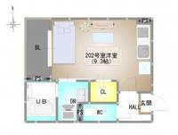 岡山県岡山市北区下伊福本町(アパート)の賃貸物件の間取り