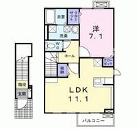 福岡県北九州市小倉南区津田南町(アパート)の賃貸物件の間取り
