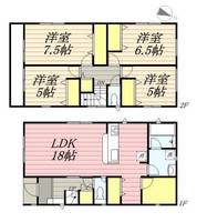 埼玉県川越市岸町2(一戸建)の賃貸物件の間取り