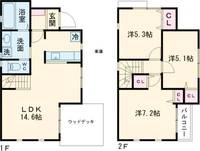 東京都世田谷区上用賀4(一戸建)の賃貸物件の間取り