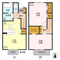 栃木県宇都宮市西川田町(一戸建)の賃貸物件の間取り