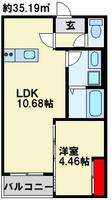 福岡県北九州市小倉北区三萩野1(アパート)の賃貸物件の間取り