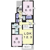栃木県小山市大字土塔(アパート)の賃貸物件の間取り