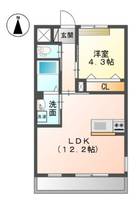 岡山県岡山市北区奥田西町(アパート)の賃貸物件の間取り