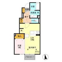 栃木県下野市下古山(アパート)の賃貸物件の間取り