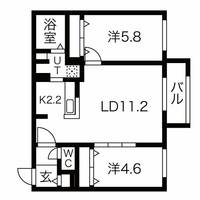 北海道札幌市西区琴似三条5(マンション)の賃貸物件の間取り