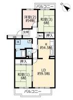 URパークシティ鴻巣駅前プラザ第三の間取り