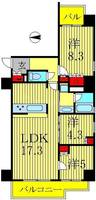 東京都葛飾区亀有3(マンション)の賃貸物件の間取り