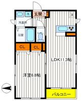 東京都立川市高松町3(マンション)の賃貸物件の間取り