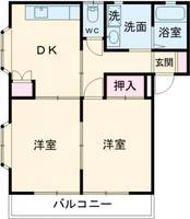 栃木県栃木市野中町(アパート)の賃貸物件の間取り