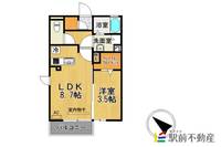 福岡県久留米市東櫛原町(アパート)の賃貸物件の間取り