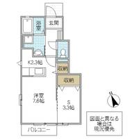 茨城県水戸市元吉田町(アパート)の賃貸物件の間取り