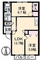 徳島県徳島市大谷町南ノ前(アパート)の賃貸物件の間取り