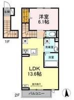 岡山県倉敷市大内(アパート)の賃貸物件の間取り