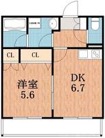 大阪府大阪市天王寺区勝山3(マンション)の賃貸物件の間取り
