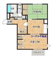 群馬県北群馬郡吉岡町大字陣場(アパート)の賃貸物件の間取り