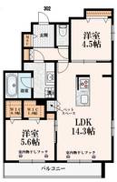 東京都中野区江原町1(マンション)の賃貸物件の間取り
