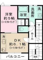 東京都中野区中央3(アパート)の賃貸物件の間取り