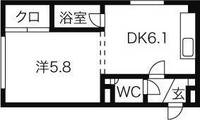北海道札幌市豊平区平岸五条11(マンション)の賃貸物件の間取り