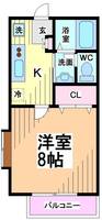 神奈川県川崎市多摩区登戸(アパート)の賃貸物件の間取り