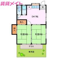 三重県三重郡朝日町大字縄生(一戸建)の賃貸物件の間取り