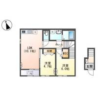 栃木県宇都宮市岩曽町(アパート)の賃貸物件の間取り